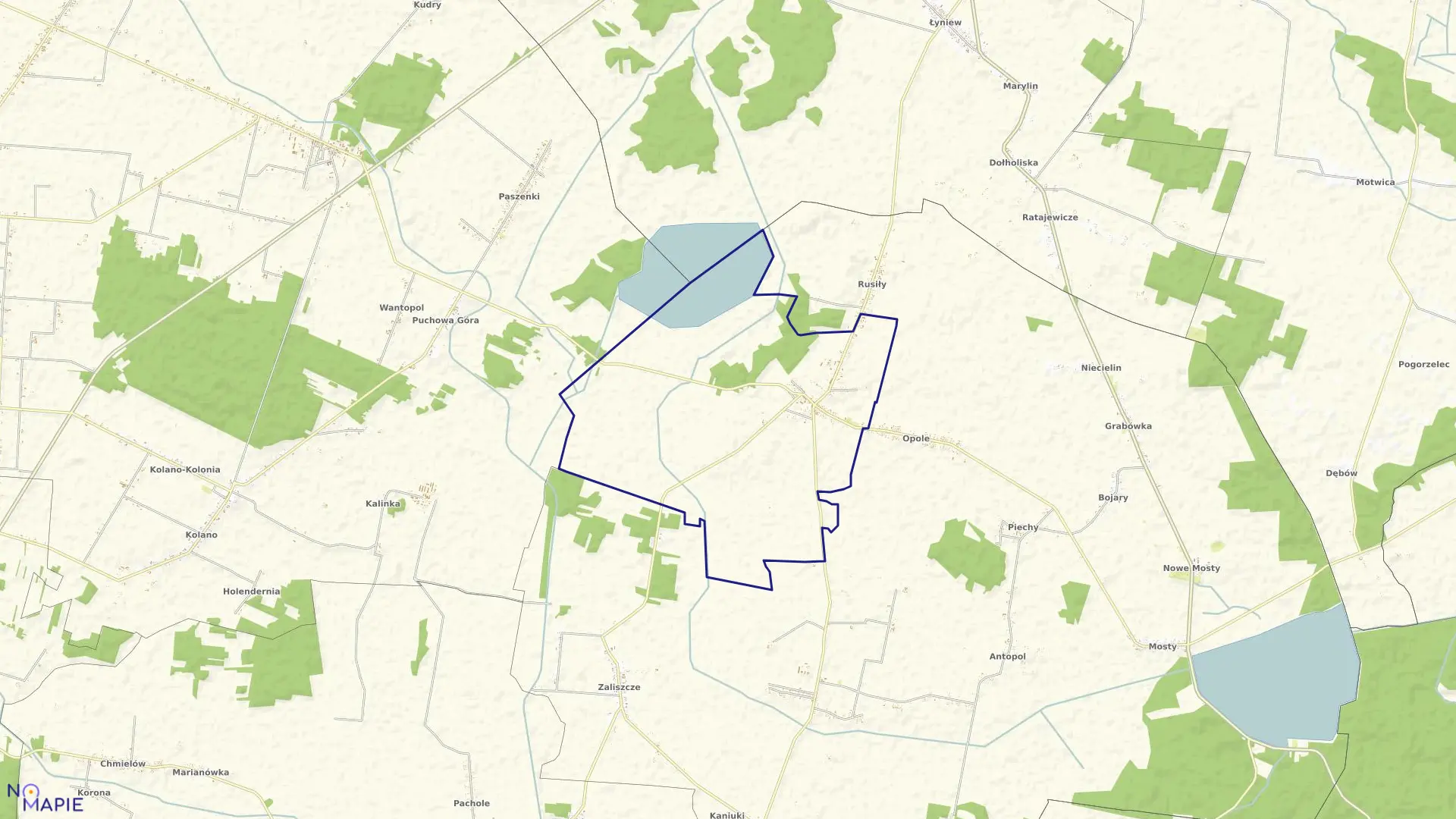 Mapa obrębu PODEDWÓRZE w gminie Podedwórze